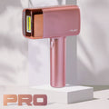 Pink handheld device with MLAY branding on a white background