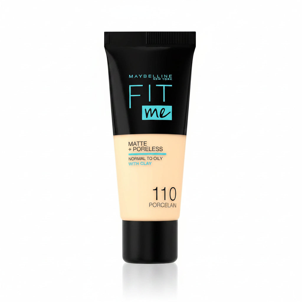 Maybelline Fit Me foundation tube on a white background
